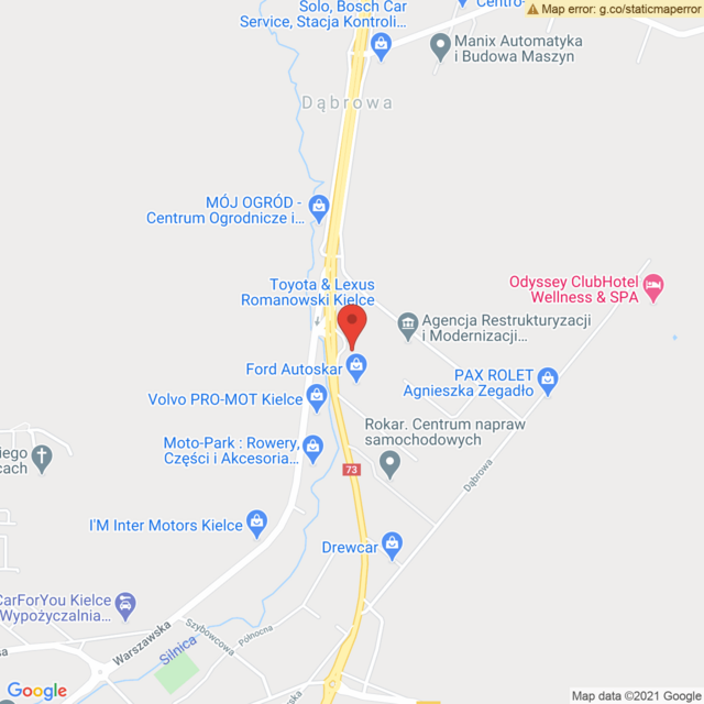 Lokalizacja Toyota Romanowski Kielce