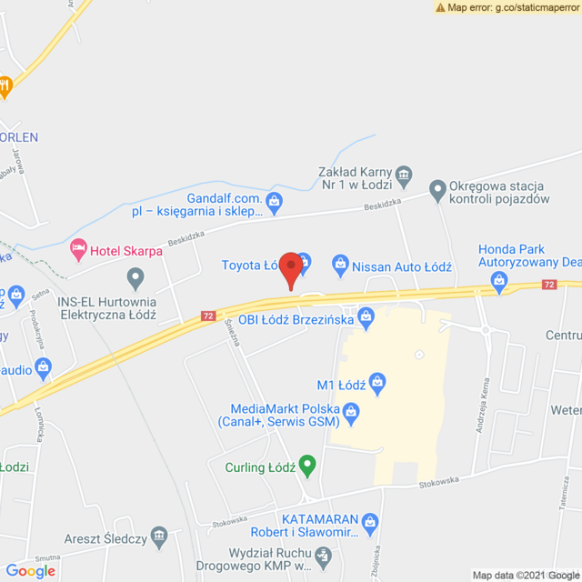 Lokalizacja Toyota Łódź - ul. Brzezińska