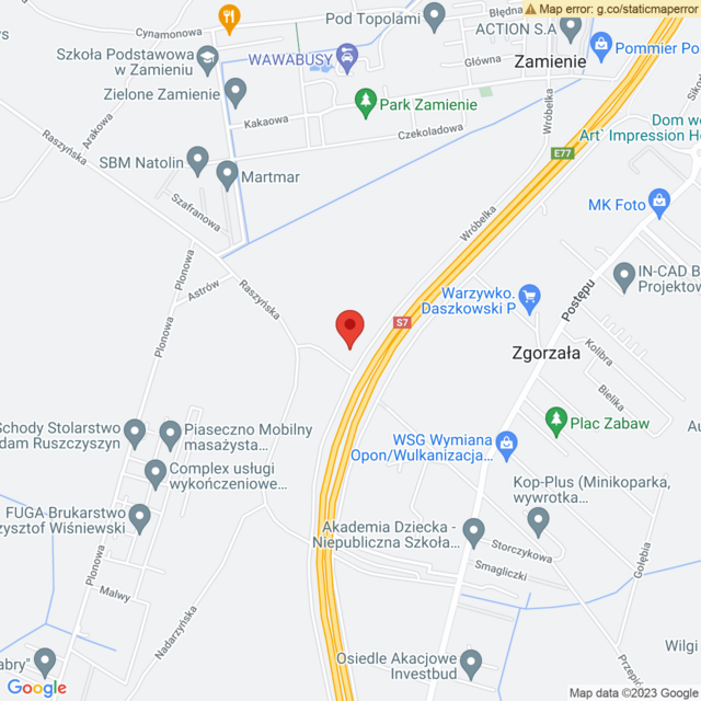 Lokalizacja Toyota Chodzeń Piaseczno o. ZGORZAŁA
