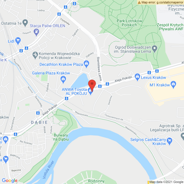 Lokalizacja Toyota Kraków - Al. Pokoju