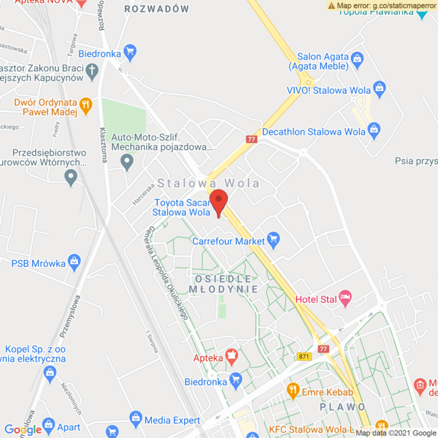 Lokalizacja Toyota Stalowa Wola Toyota Pewne Auto