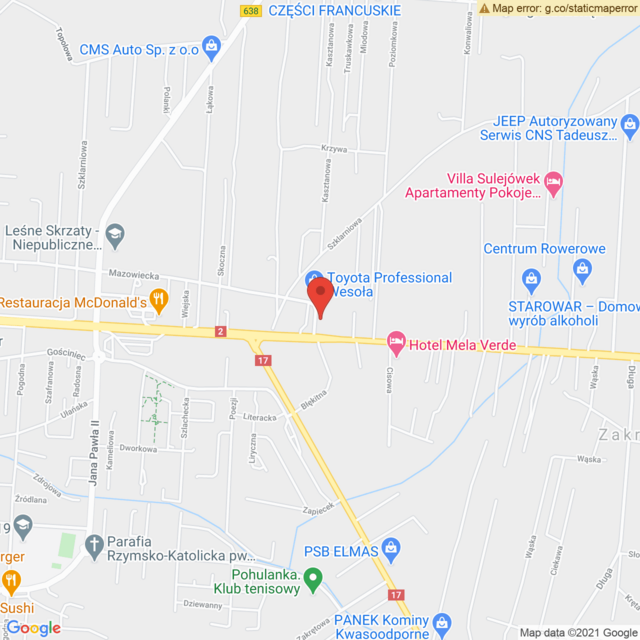 Lokalizacja Toyota Professional Wesoła