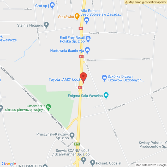Lokalizacja Toyota Sabaj Łódź